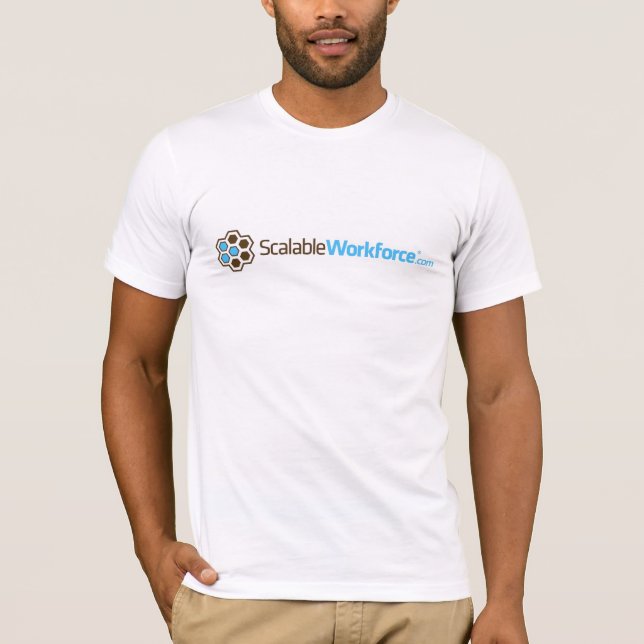 camisa do logotipo de ScalableWorkforce.com (Frente)