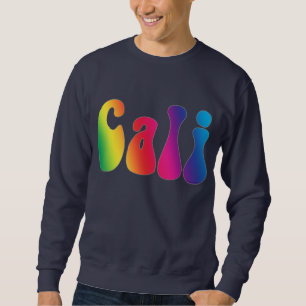 Camisa do logotipo Hippie Cali Rainbow California