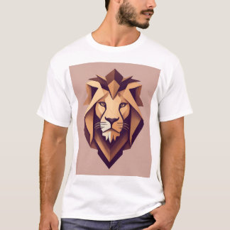 Camisa do Logotipo Lion Geométrico Dinâmico"