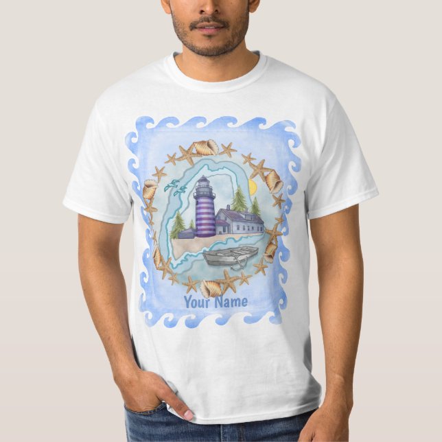 Camisa do Maine Shells Lighthouse (Frente)
