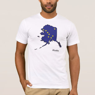 Camisa do mapa da bandeira de Alaska
