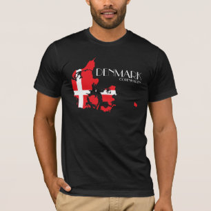 Camisa do mapa da bandeira de Dinamarca
