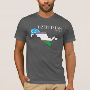 Camisa do mapa da bandeira de Uzbekistan