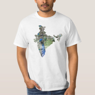 Camisa do mapa do pavão de India