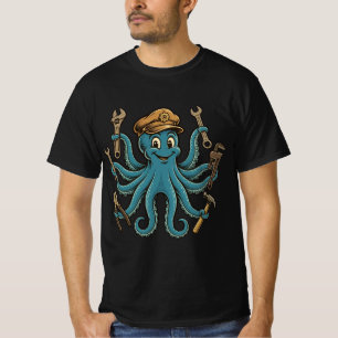 Camisa do Mecânico de Polvo - Ferramenta de Chave 