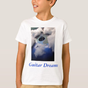 camisa do menino de sonhos da guitarra