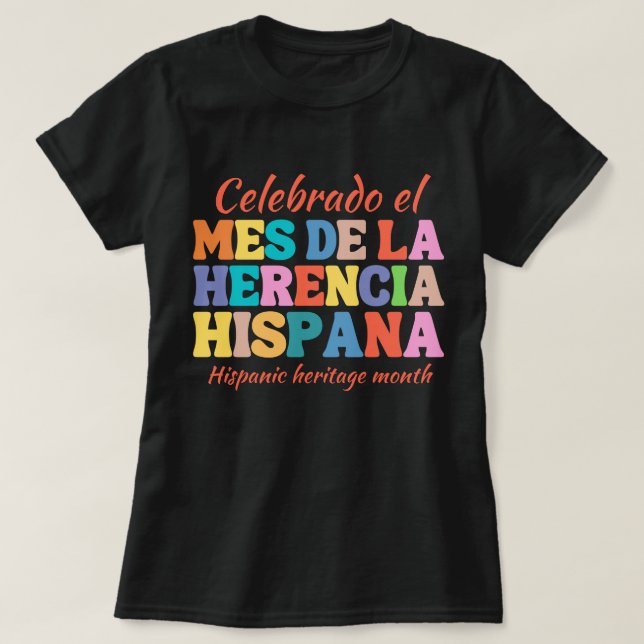 Camisa do Mês Herança Hispânica,Camisa Espanhola,L (Frente do Design)