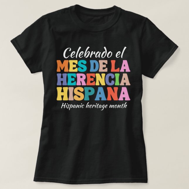 Camisa do Mês Herança Hispânica,Camisa Espanhola,L (Frente do Design)