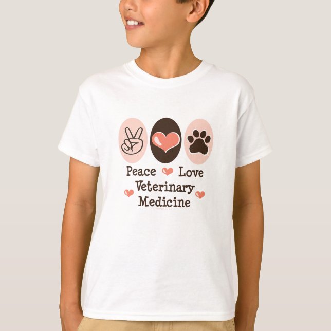 Camisa do miúdo T da medicina veterinária do amor (Frente)