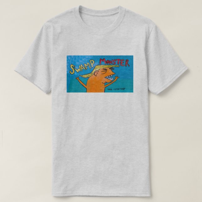 Camisa do MONSTRO PÂNTANO" da cinza dos homens do (Frente do Design)