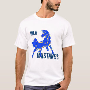 Camisa do mustang do Azul-Ouro