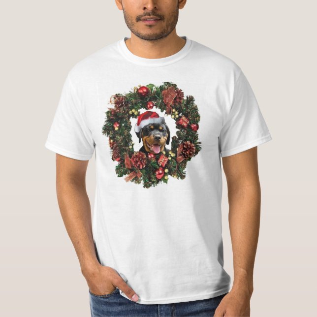 Camisa do Natal de Rottweiler (Frente)