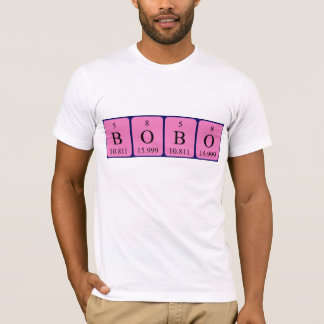 Camisa do nome da mesa periódica Bobo