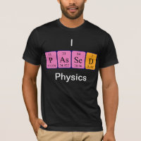 Camisa do nome da mesa periódica da física aprovad