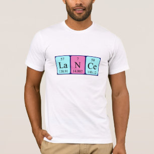 Camisa do nome da mesa periódica da lança