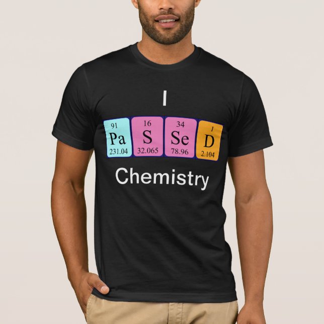 Camisa do nome da mesa periódica da química aprova (Frente)