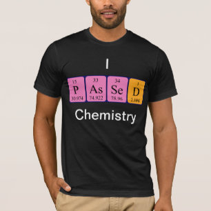 Camisa do nome da mesa periódica da química aprova
