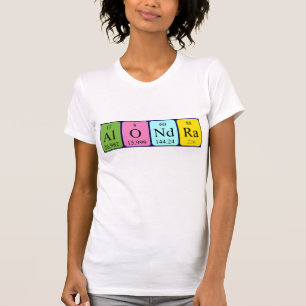 Camisa do nome da mesa periódica de Alondra