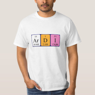 Camisa do nome da mesa periódica de Ardi