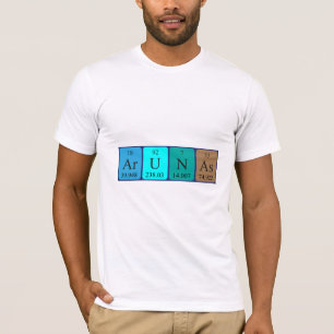 Camisa do nome da mesa periódica de Arunas