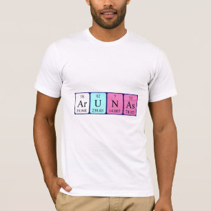 Camisa do nome da mesa periódica de Arunas