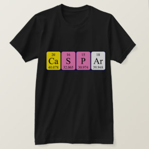 Camisa do nome da mesa periódica de Caspar