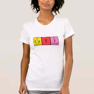 Camisa do nome da mesa periódica de Cati