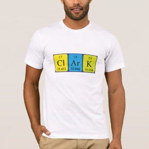 Camisa do nome da mesa periódica de Clark