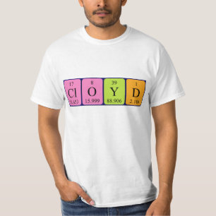 Camisa do nome da mesa periódica de Cloyd