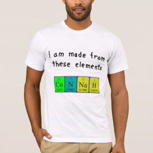 Camisa do nome da mesa periódica de Connah