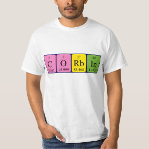 Camisa do nome da mesa periódica de Corbin