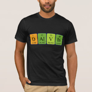 Camisa do nome da mesa periódica de Dalvin