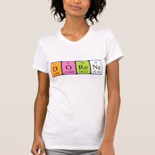 Camisa do nome da mesa periódica de Dorene