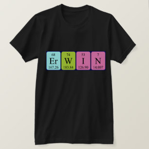 Camisa do nome da mesa periódica de Erwin