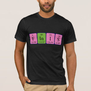 Camisa do nome da mesa periódica de Finis