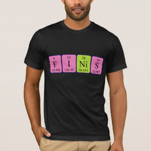 Camisa do nome da mesa periódica de Finis