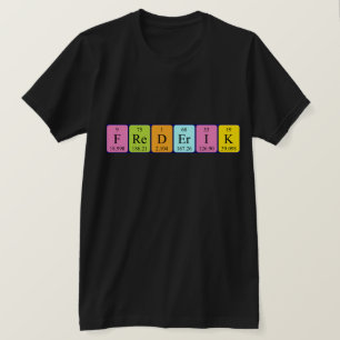 Camisa do nome da mesa periódica de Frederik
