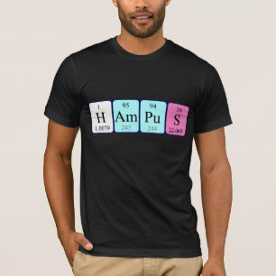 Camisa do nome da mesa periódica de Hampus