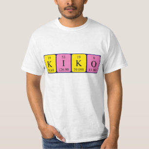 Camisa do nome da mesa periódica de Kiko