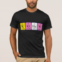 Camisa do nome da mesa periódica de Kohen