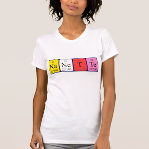 Camisa do nome da mesa periódica de Nanette