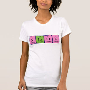 Camisa do nome da mesa periódica de Ninon