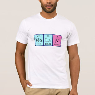 Camisa do nome da mesa periódica de Nolan