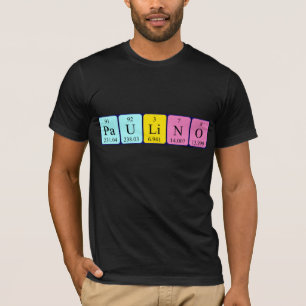 Camisa do nome da mesa periódica de Paulino