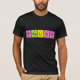 Camisa do nome da mesa periódica de Paulino