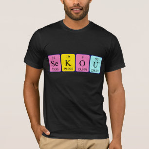 Camisa do nome da mesa periódica de Sekou