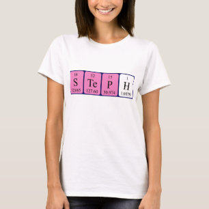 Camisa do nome da mesa periódica de Steph