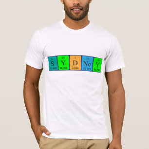Camisa do nome da mesa periódica de Sydney