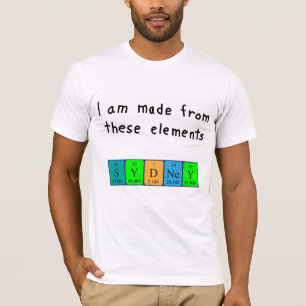 Camisa do nome da mesa periódica de Sydney