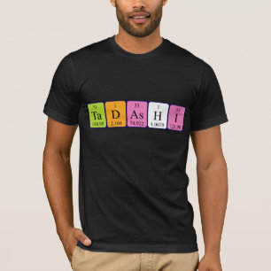 Camisa do nome da mesa periódica de Tadashi